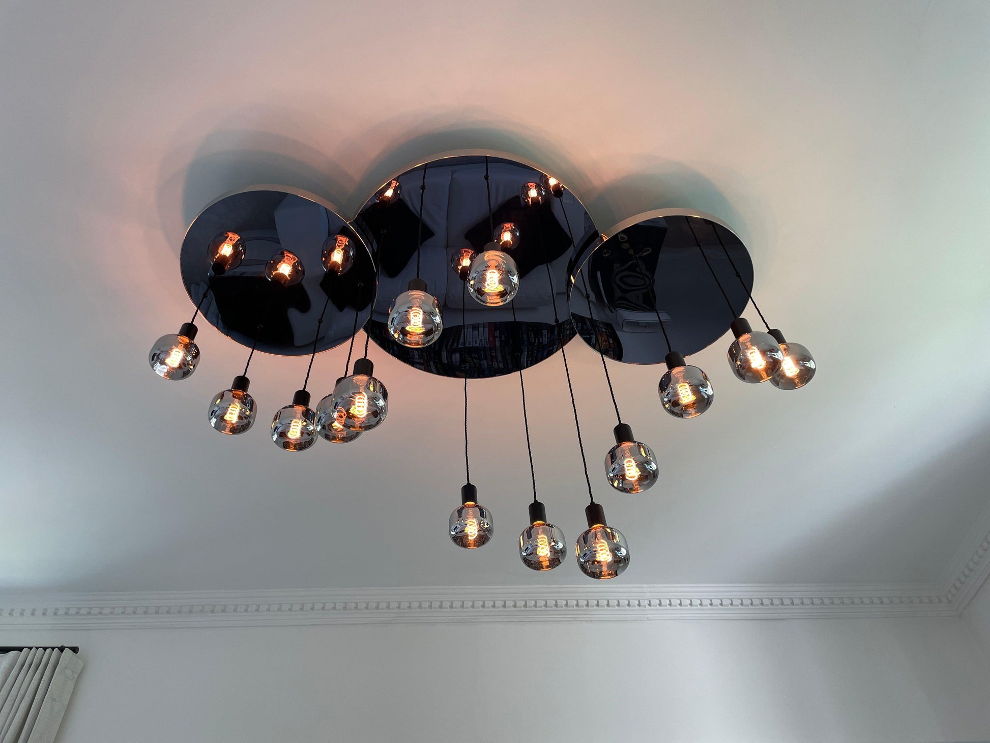 Modern Stainless Steel and Mirrored Acrylic Chandelier - MooBoo Home