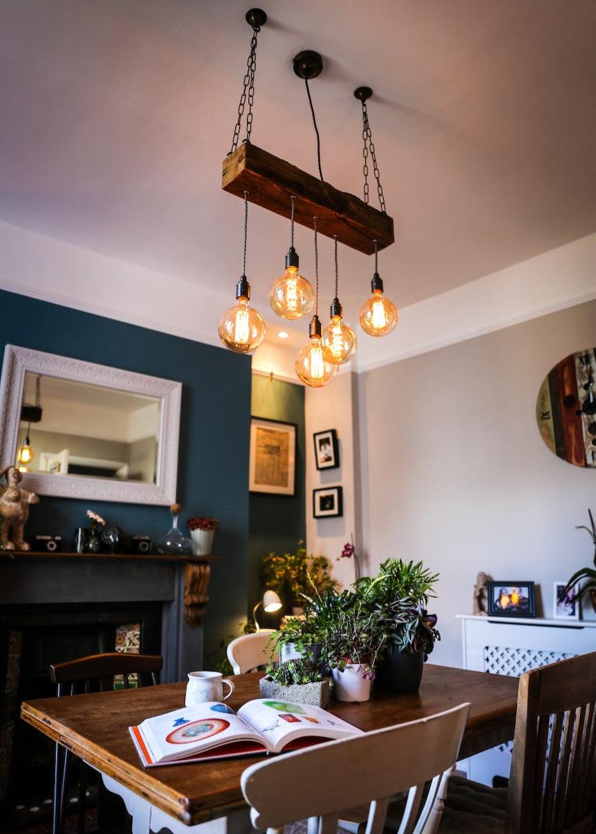 indoor light oak beam chandelier