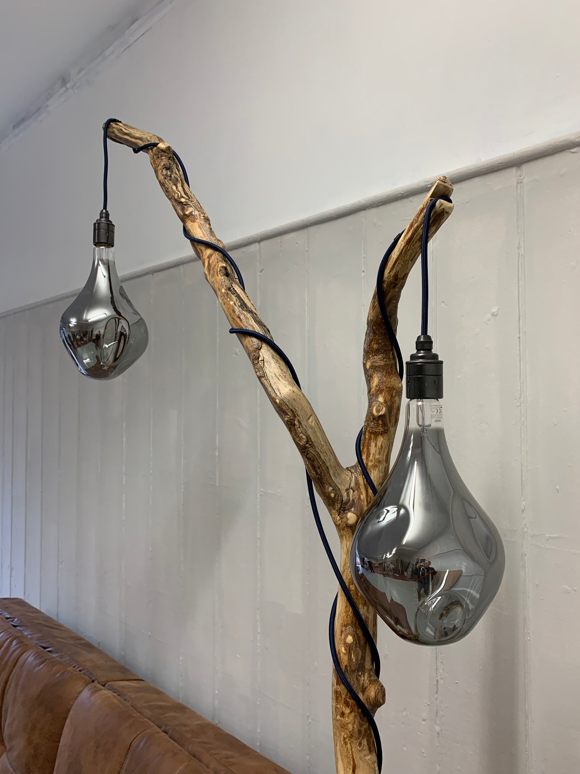 Natural Branch Standard Floor Lamp with Two Lamp Holders - MooBoo Home