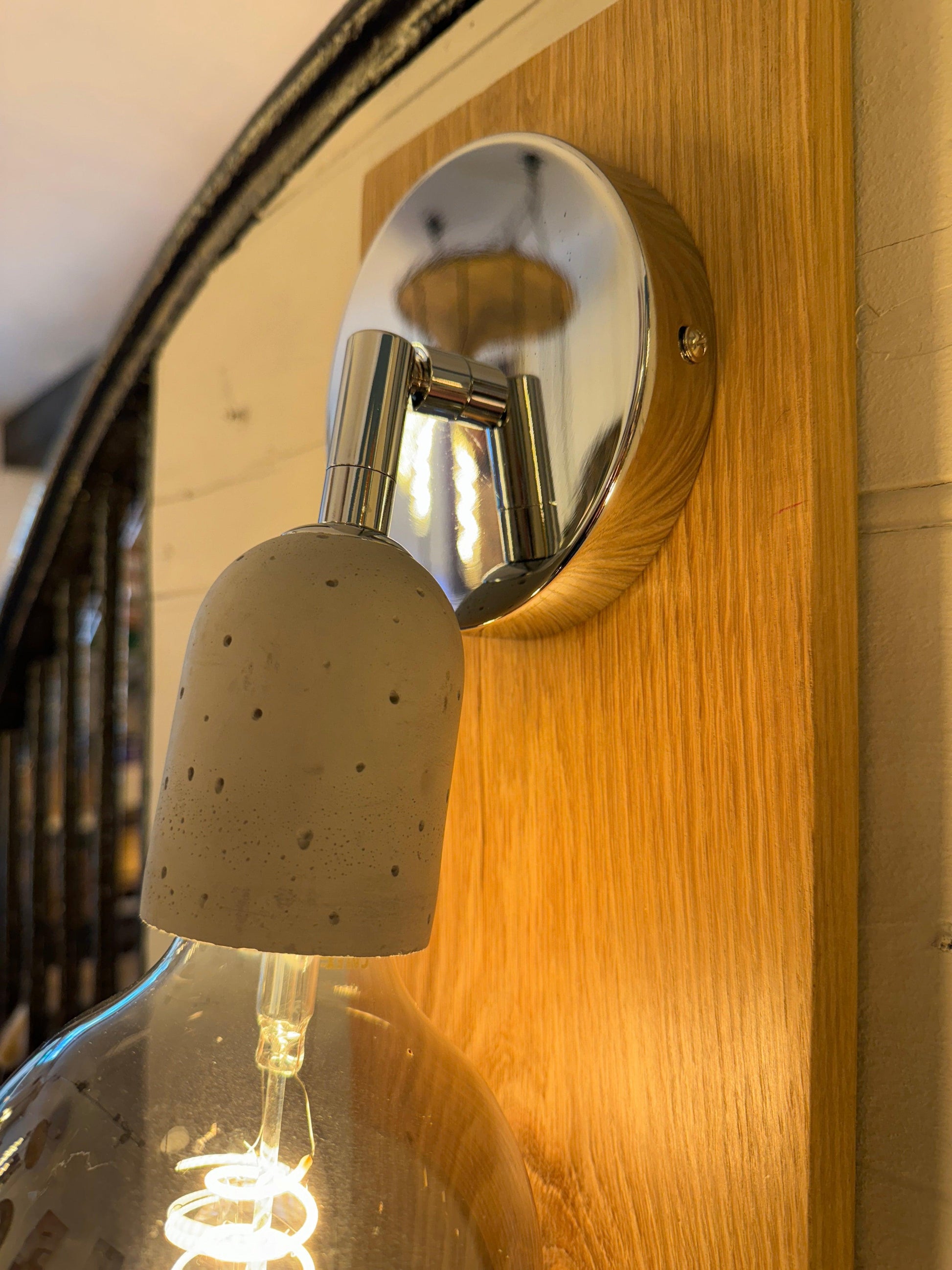 Oak and Cement Wall Light - MooBoo Home