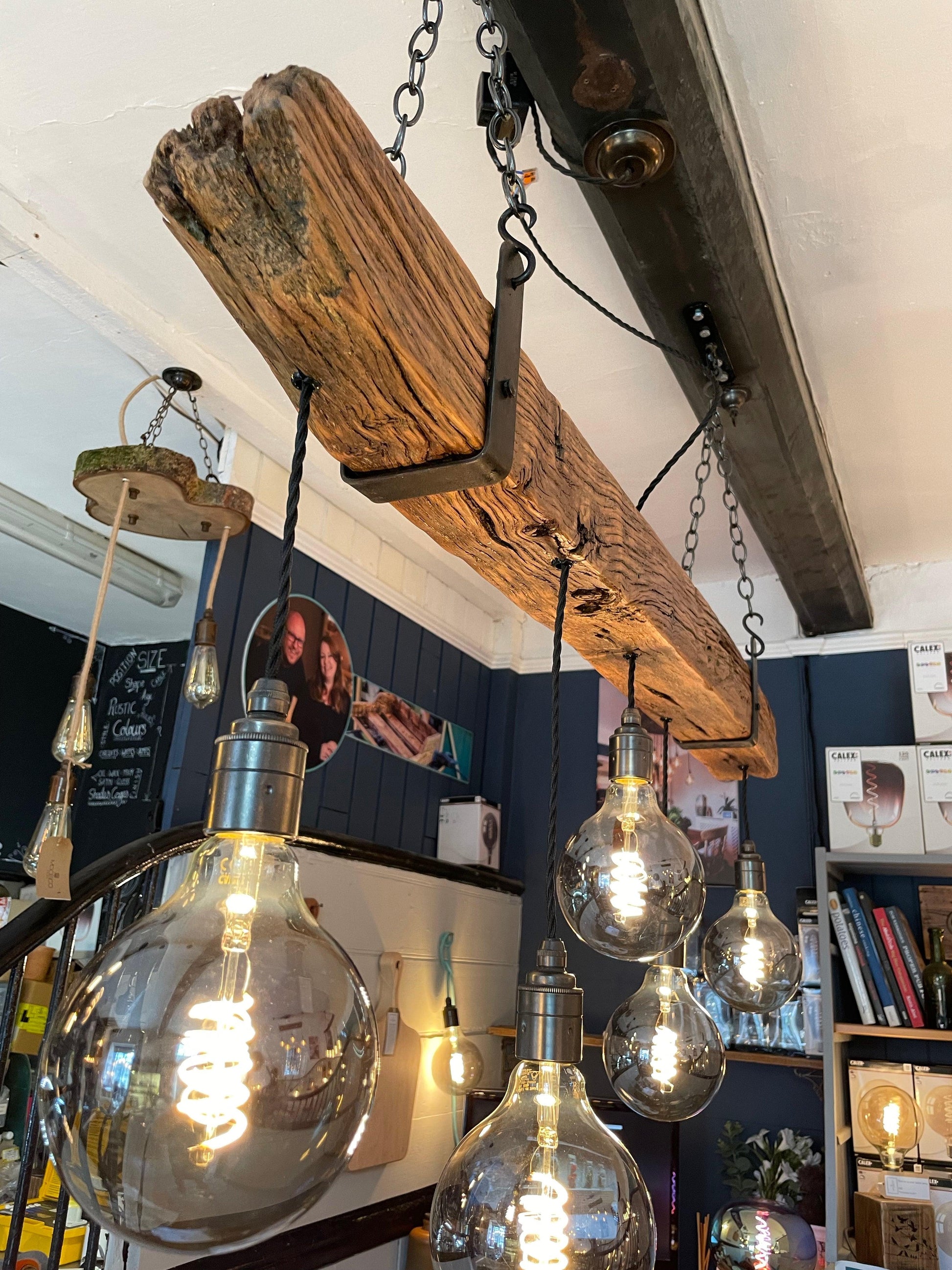 Oak Beam Wooden Chandelier Cluster Pendant Light Hanging Pendant Light