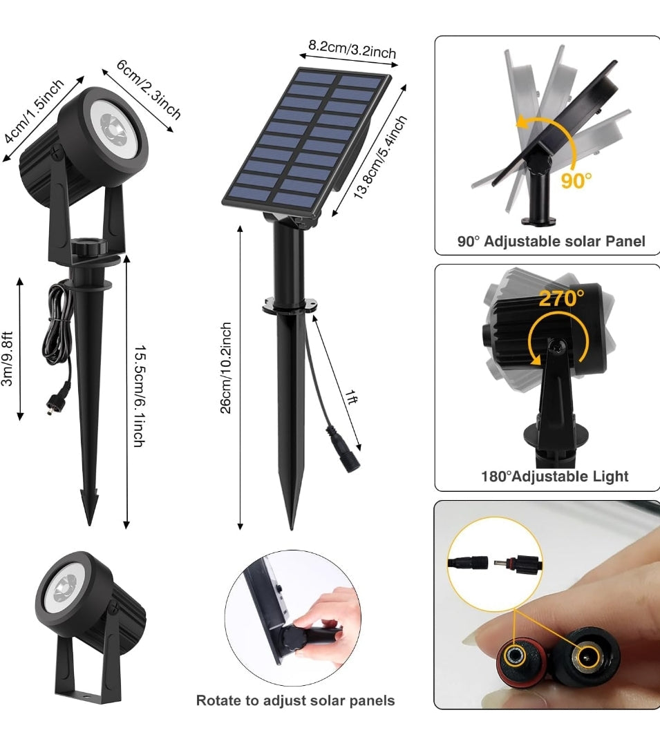SuperLuxe 2 in 1 Solar LED Garden Spotlights - Warm White