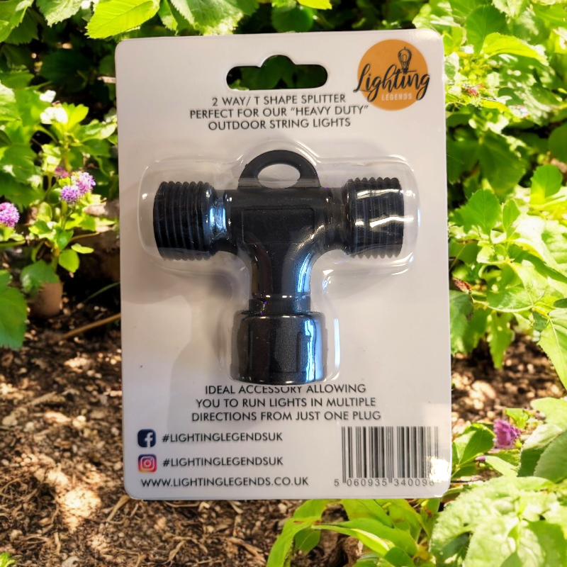 2 Way / T Shape Splitter for Elite Festoon Heavy Duty LED String Lights