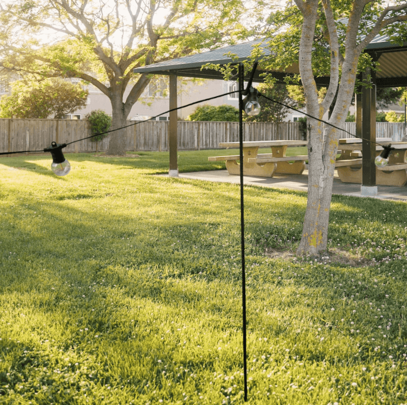 1.24m / 124cm Black Solid Metal Festoon Pole / Shepherds Hook