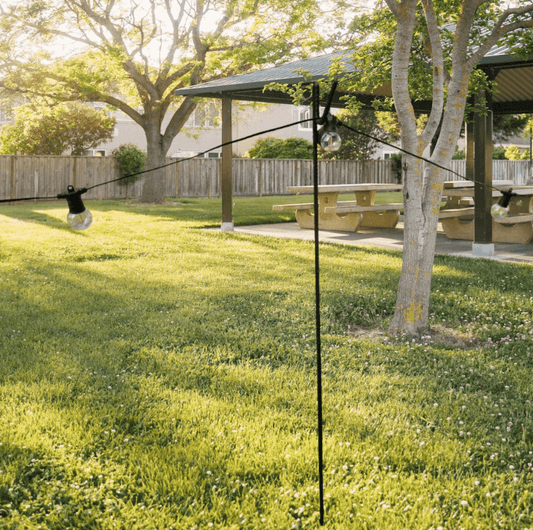 1.24m / 124cm Black Solid Metal Festoon Pole / Shepherds Hook