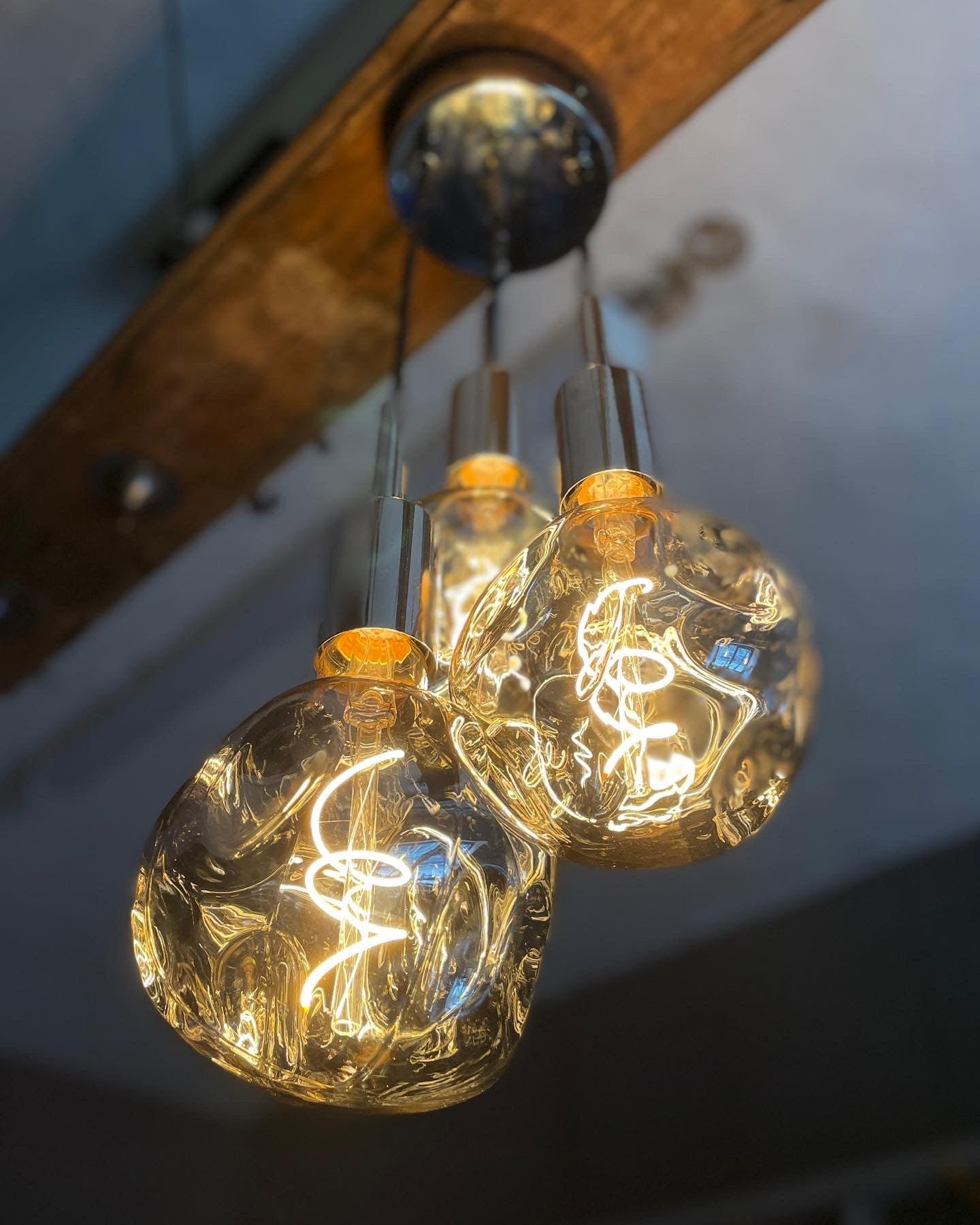 Triple Cluster Hanging Pendant Light with Organic Neo bulbs - MooBoo Home