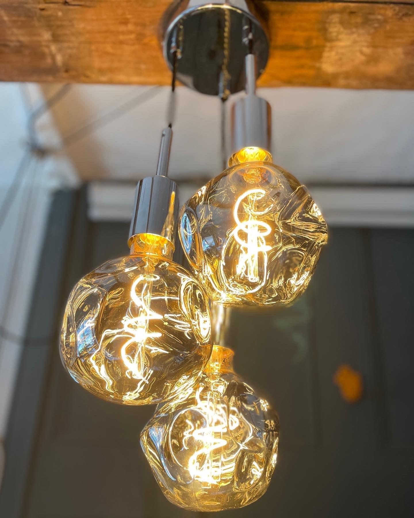 Triple Cluster Hanging Pendant Light with Organic Neo bulbs - MooBoo Home