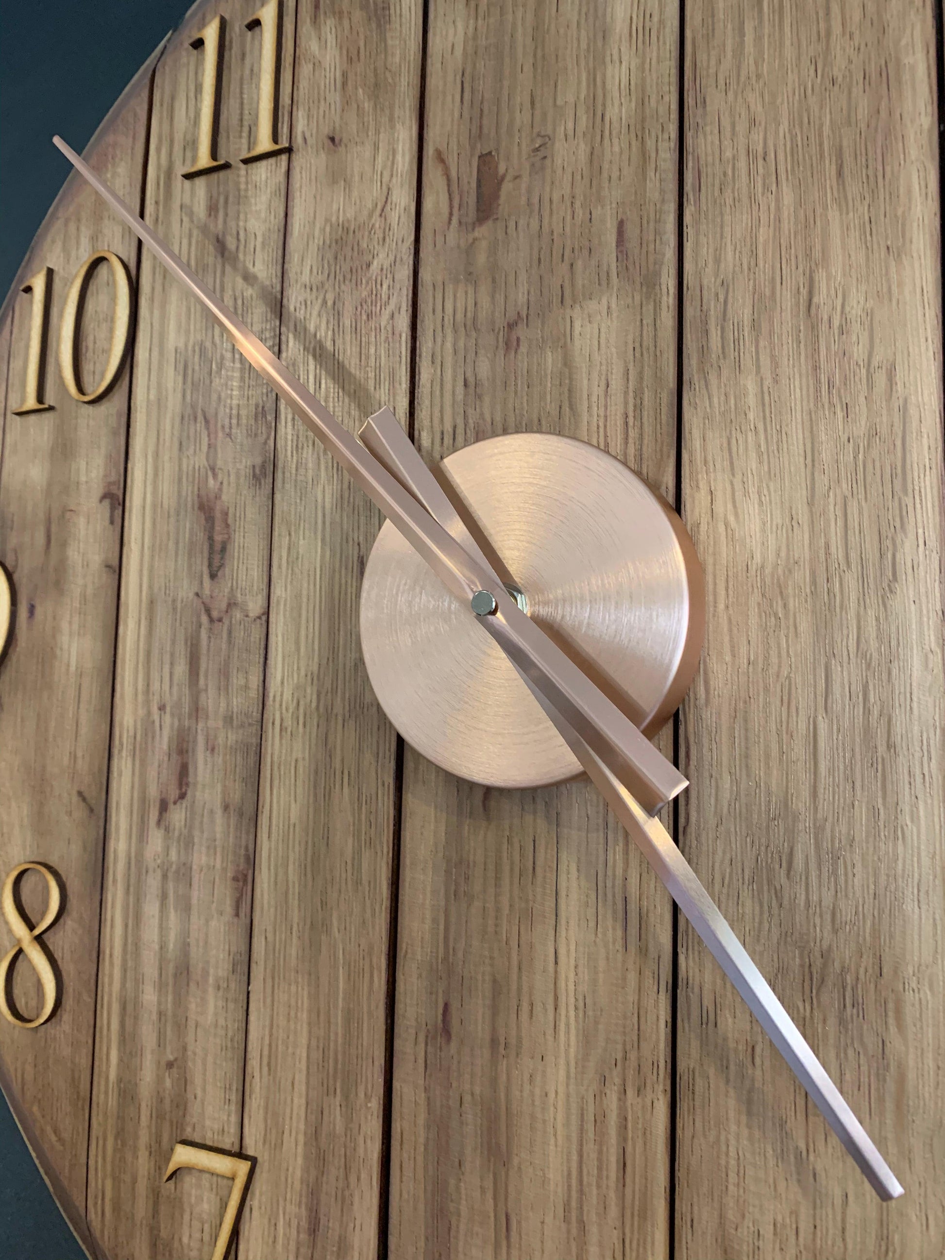 Whiskey Barrel Clock Oak Finish Made to Order - MooBoo Home