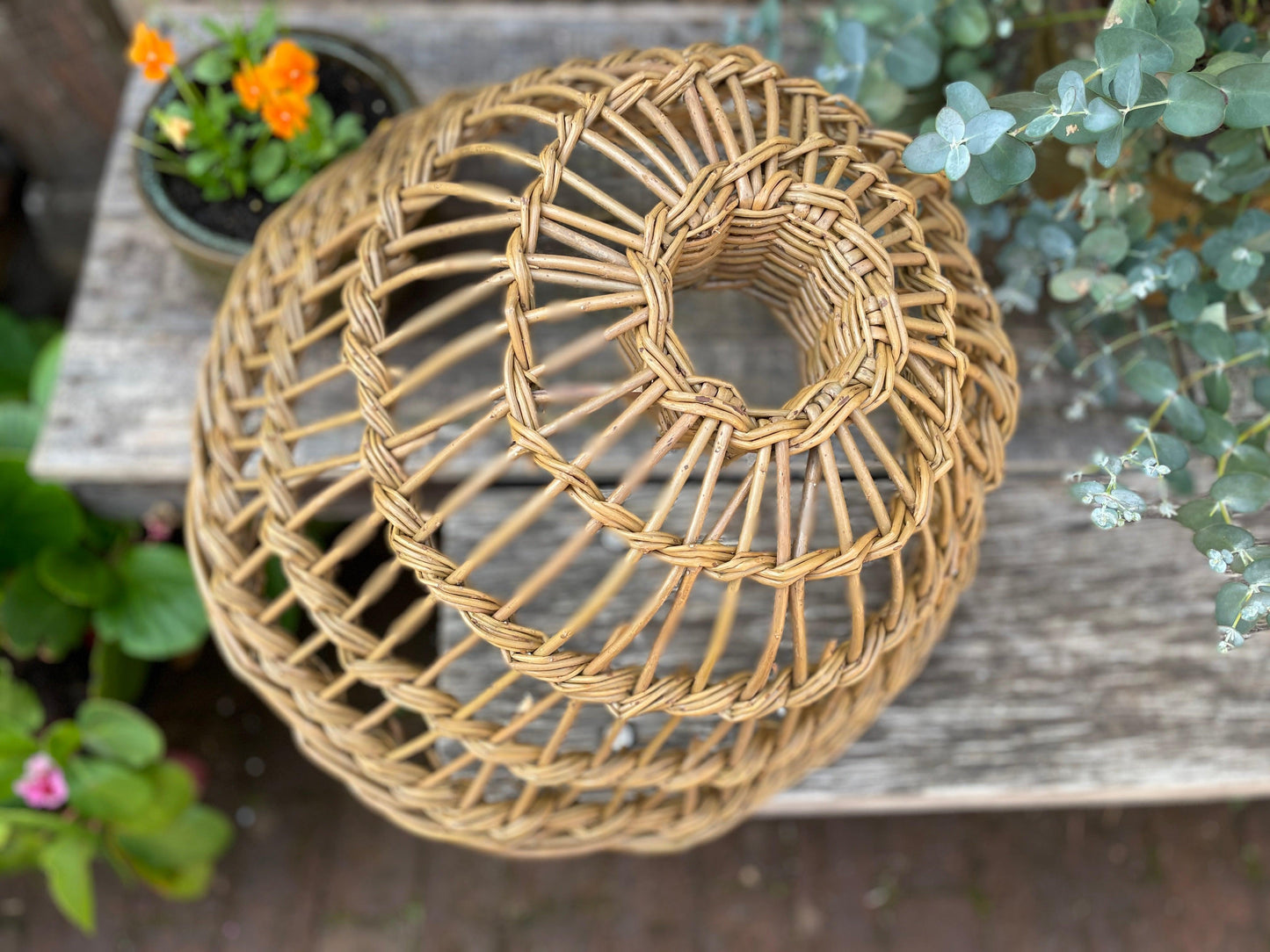 Withy Lobster Pot Pendant Shade rattan wicker alternative